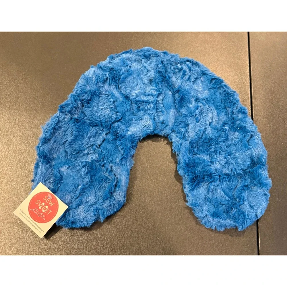 Sew Sweet Minky Designs Neck Pillow Cover Blue Teal Plush Luxury Comfort NEW